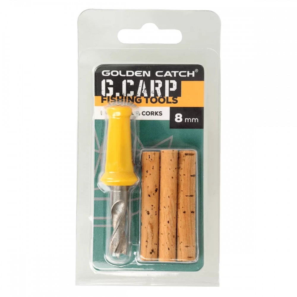 Свердло з корковими паличками Golden Catch G.Carp Bait Drill + Corks 8 мм (3KB5121)