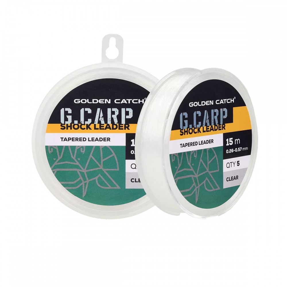 Шок-лідер конусний Golden Catch G.Carp Tapered Leader 5x15м 0.26-0.57 мм (3KB5128)