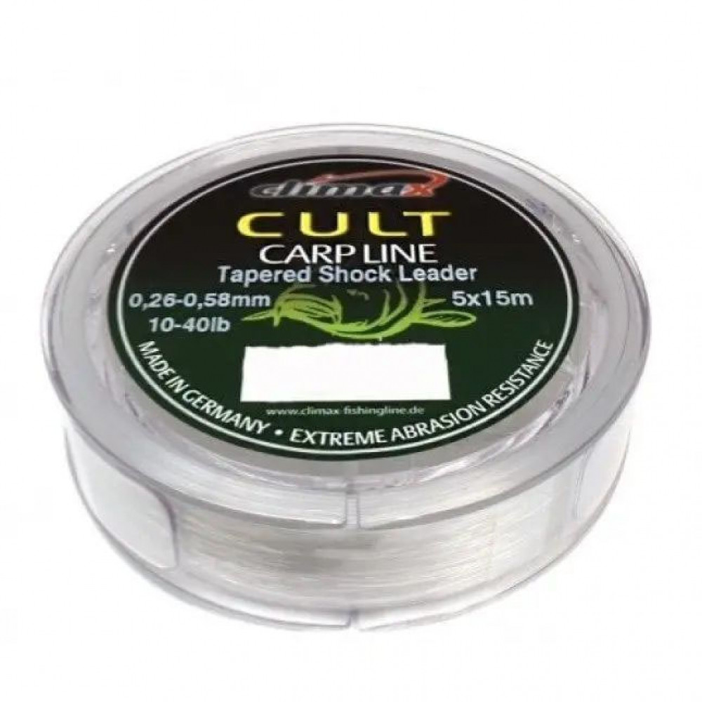 Шок-лідер конусний Climax CULT Tap.Shock Leader 5x15m 0,26-0,58mm /10-40lb (3KB5129)