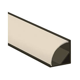 Профіль алюмінієвий для LED стрічки Профіль алюмінієвий чорний L-SP світлодіодний кутовий, матова лінза