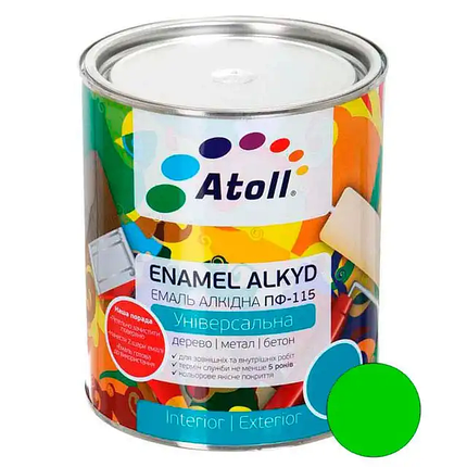 Емаль алкідна Atoll ПФ-115 cвітло - зелена 2.6кг, фото 1