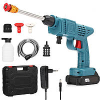 Акумуляторне миття високого тиску + 2 акумулятори 21В / Пистолет розпилювач / Автомобільне міні миття