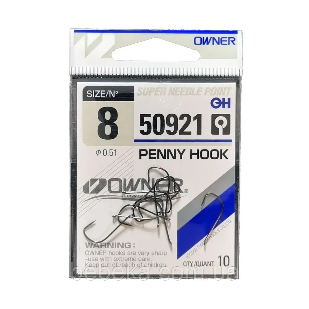Гачки Owner Penny Hook №8 (10 шт.), фото 1