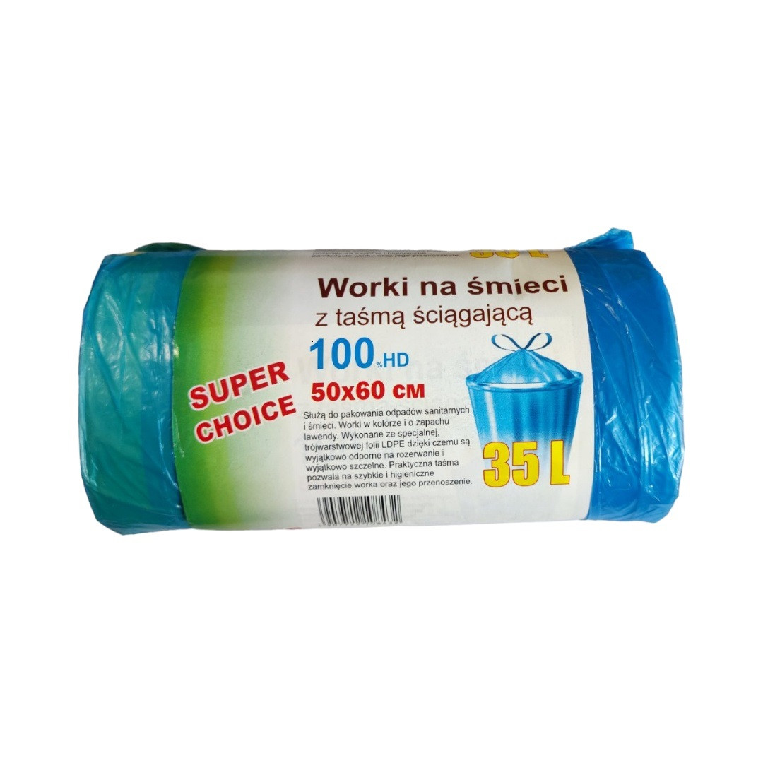 Пакети для сміття SUPER CHOICE 35 л 100 шт.