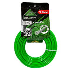 Струна зелена з металевим тросом D3.0 мм*15 м (кругла)