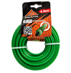 Волосінь КРУГЛАЯ 4.0 мм*15м-(зелена з кордом)