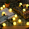 Гірлянда з матовими лампочками - 220 V, 10 м, 40 LED, послідовне підключення, тепле біле світло, IP44 водонепроникна, фото 8