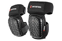 Наколінники захисні Intertool із силіконовою подушкою для роботи на грубих поверхнях чорні (1 пара)