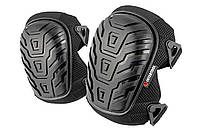 Наколінники захисні Intertool із силіконовою подушкою для роботи на грубих поверхнях чорні (1 пара)