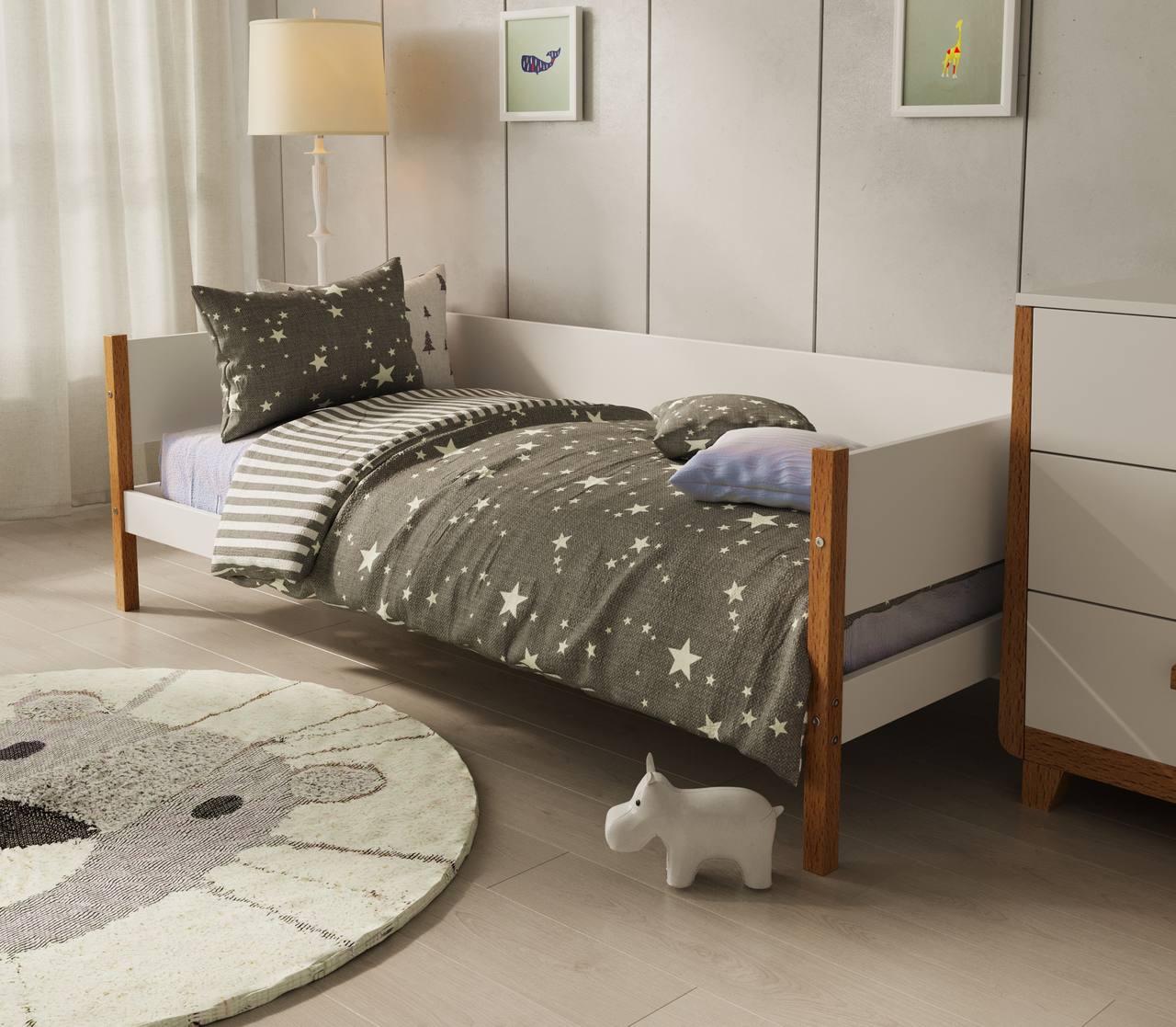 Дитяче ліжко з масиву бука Simple TM Luna