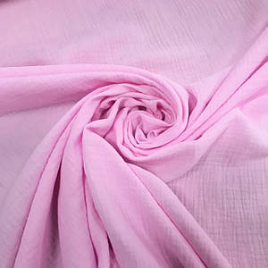 Тканина муслін жатий двошаровий, рожевий (шир. 1,30м)