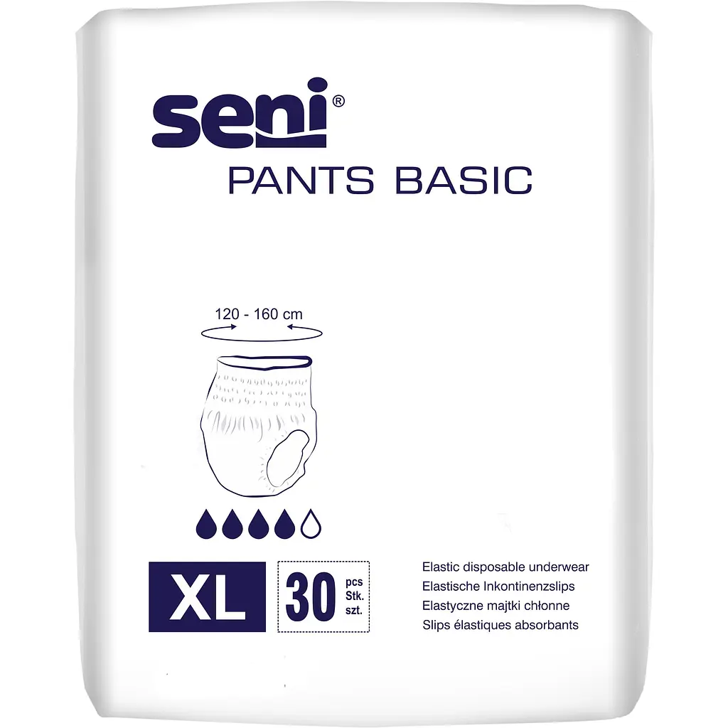 Підгузки-трусики для дорослих Seni Pants XL (120-160 см) 30 шт. Труси для літніх людей при нетриманні, фото 1