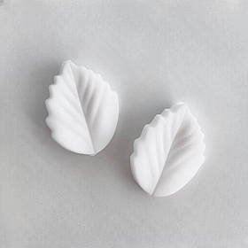 Міні ПЕЛЮСТКА 2,5 см (білий), силіконова намистина
