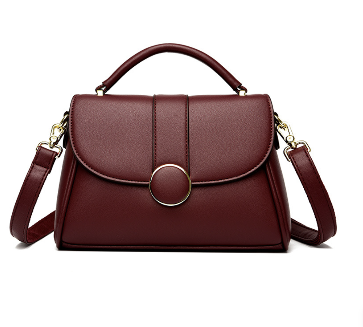 Сумка жіноча шкіряна через плече Kaidifeiniroo Classic Бордовий, фото 1