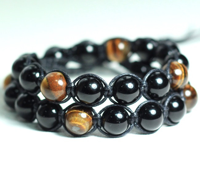 Чоловічий браслет із чорного Онікса, фото 1