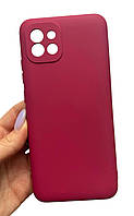 Чохол для Samsung Galaxy A03 (A035F) із мікрофіброю Silicone Case закрита камера протиударний бордовий