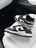 Жіночі кросівки Nike Dunk Low Retro black and white кеди Найк Данк Лоу чорно-білі шкіряні весна осінь, фото 6