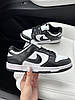 Жіночі кросівки Nike Dunk Low Retro black and white кеди Найк Данк Лоу чорно-білі шкіряні весна осінь, фото 2