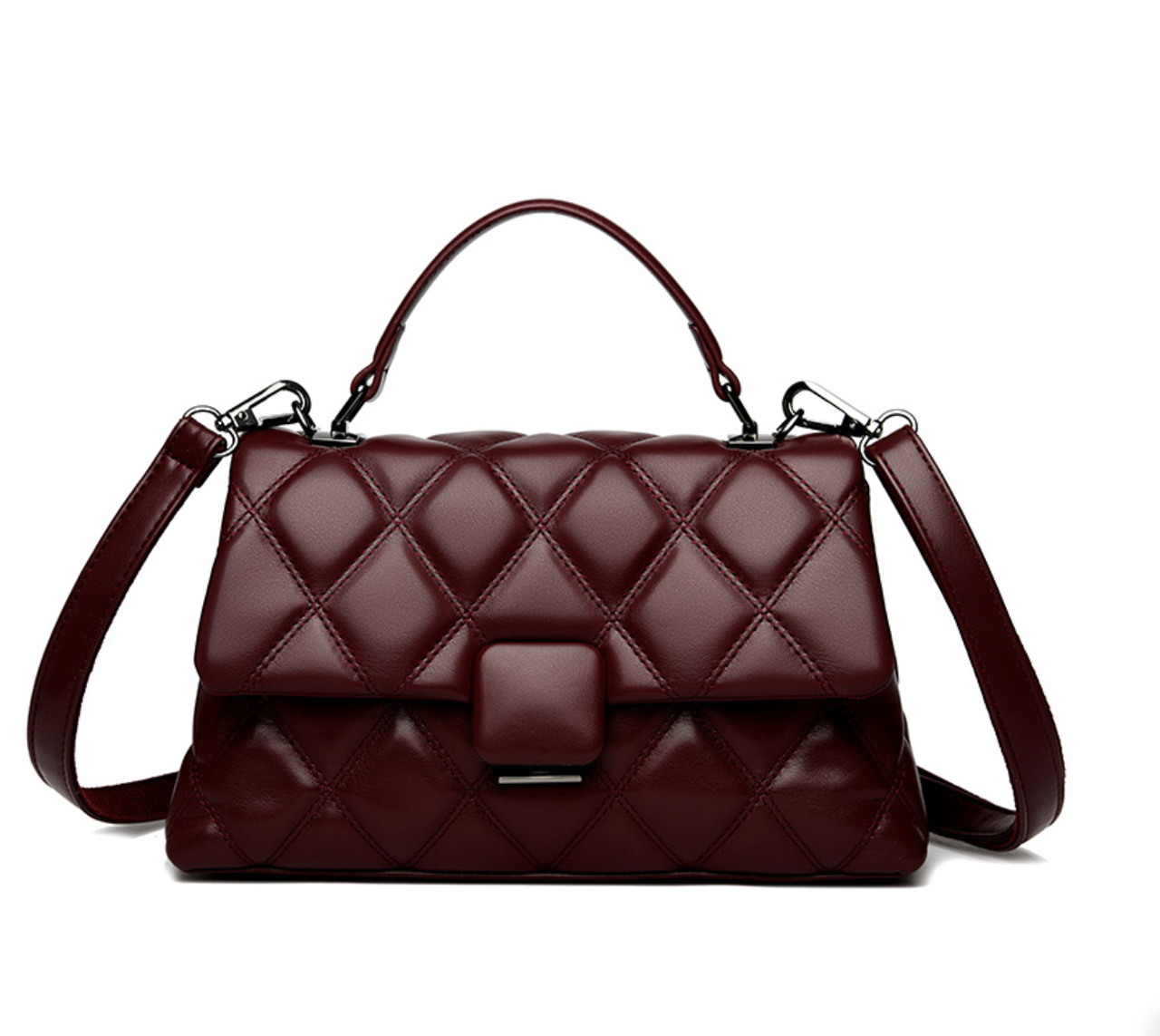 Жіноча сумка шкіряна класична Kaidifeiniroo Бордовий, фото 1