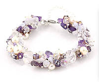 Жіночий браслет Мікс із натуральними каменями гірський Кришталь