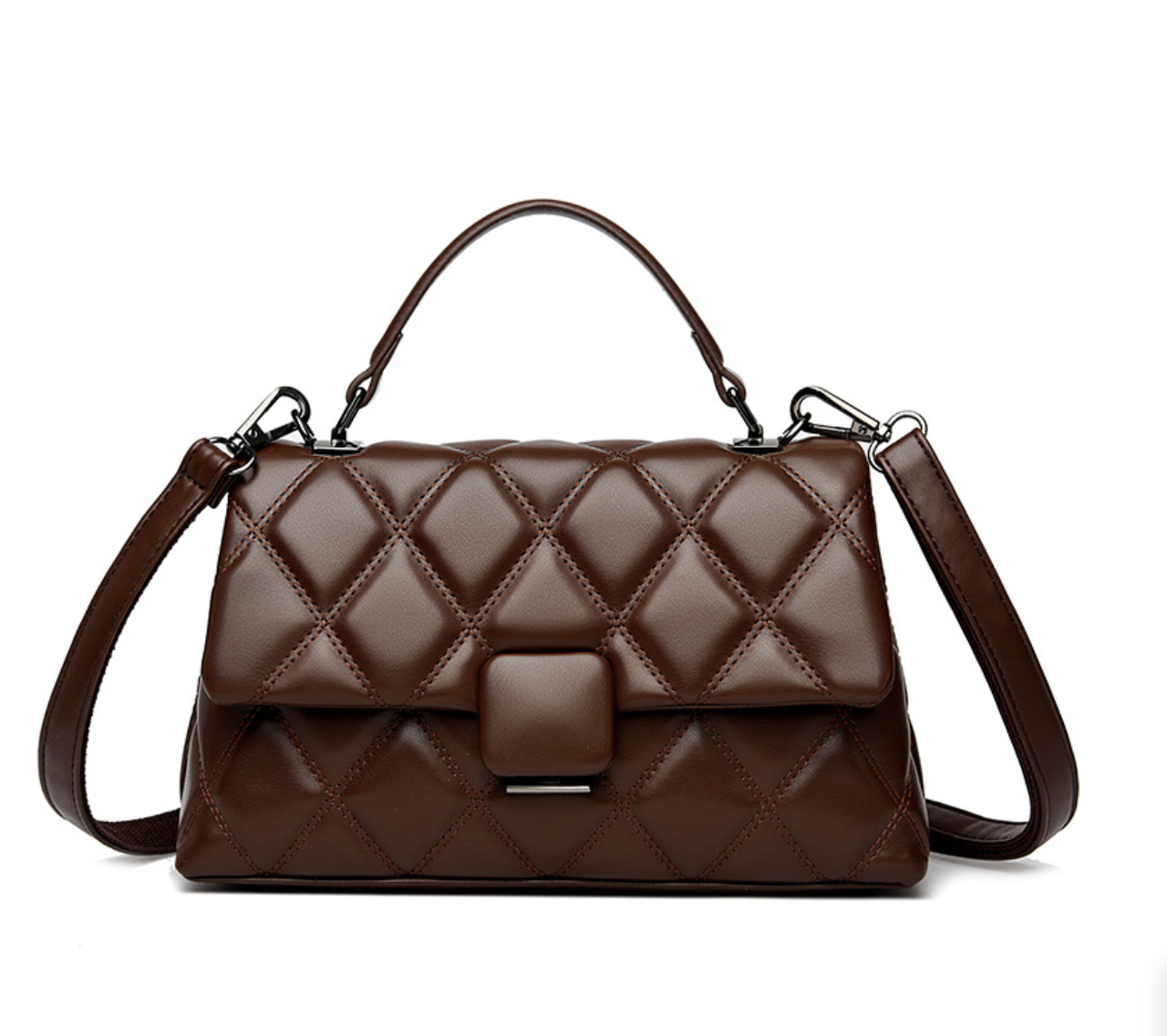 Жіноча сумка шкіряна класична Kaidifeiniroo Коричневий, фото 1