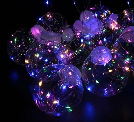 Xmas гірлянда (Штора) 150 Led (Copper) на мідному дроті прозорі шарі Мульти 8см 3M*1,5 M