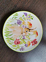 Тарілка для паски Кролик серед квітів