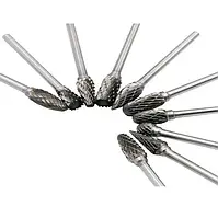 Набір з 10 борфрез по металу для гравера Dremel карбід вольфраму