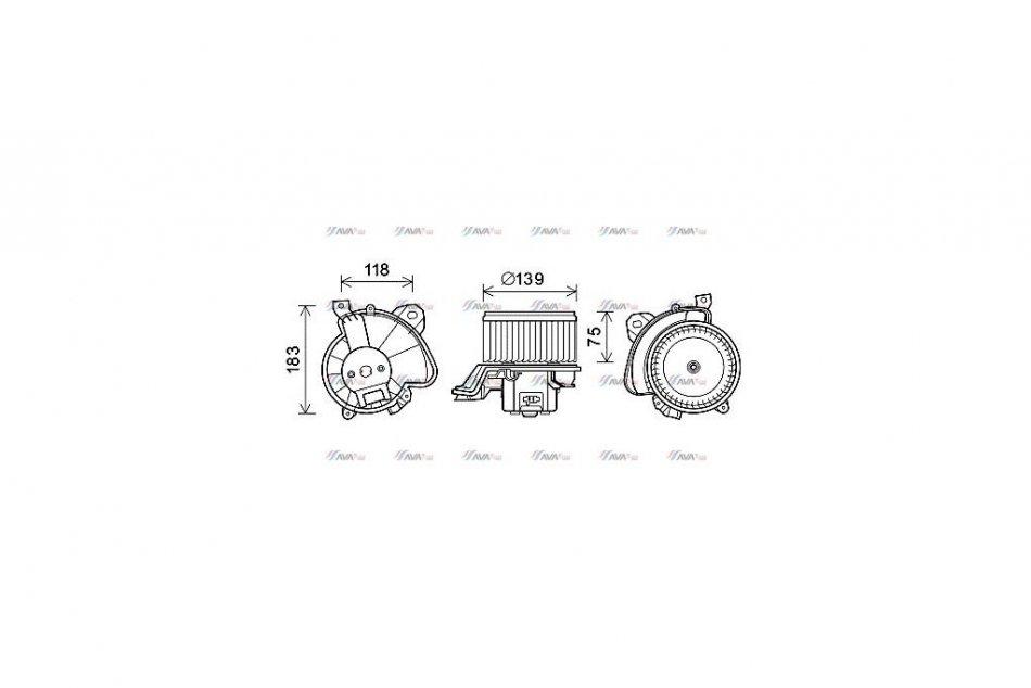 Вентилятор обігрівача салону Citroen Nemo Peugeot Bipper Fiat Qubo 1,3HDI 08> Punto 1,4i 07> man AC+/- AVA AVA COOLING FT8431