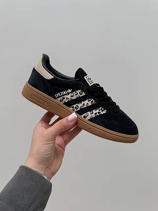 Жіночі Кросівки Adidas Spezial Handball Black Leopard Beige / Адидас Спешл Гандбол Леопард Чорні з Бежевим, фото 1