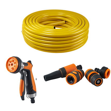 Шланг поливальний 20м, 3/4 у комплекті з поливальним пістолетом, фото 1