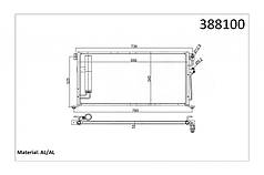 Радіатор кондиціонера Mitsubishi Lancer VI, Lancer VII OTO RADYATOR Kale 388100