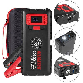 Бустер пусковий пристрій 1500A/2500A ALLIGATOR Jump Starter JS848 джамп стартер для запуску авто