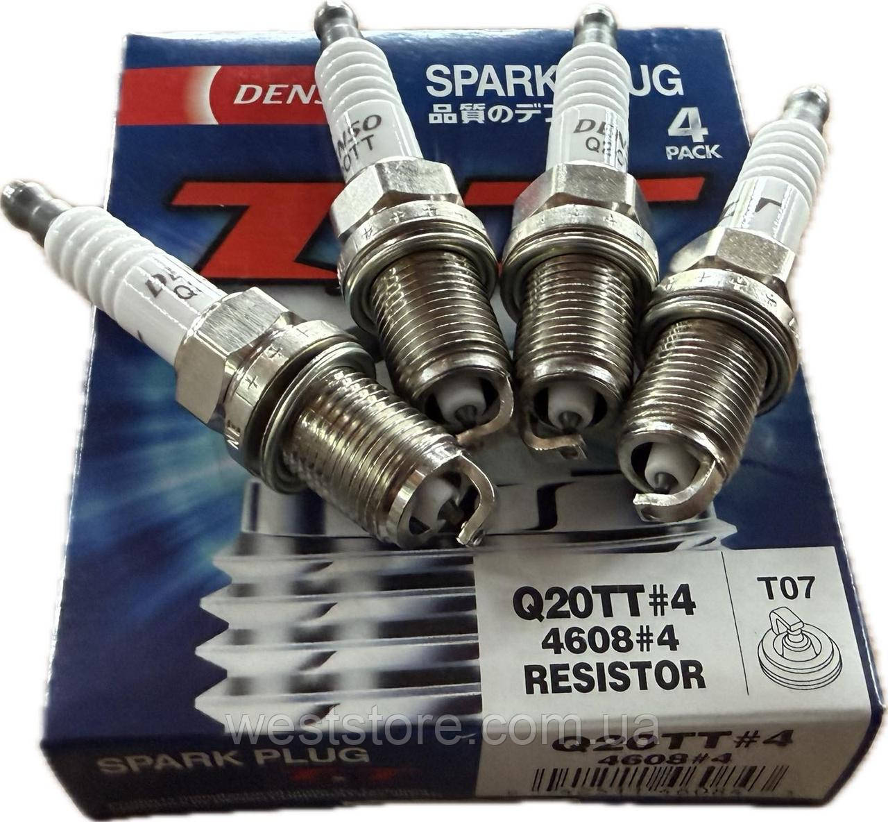 Свічки запалювання ВАЗ 2110–2112, Ланос 1.6, Авео 16-кл Denso Q20TT (набір 4 шт., під ключ 16 мм), фото 1