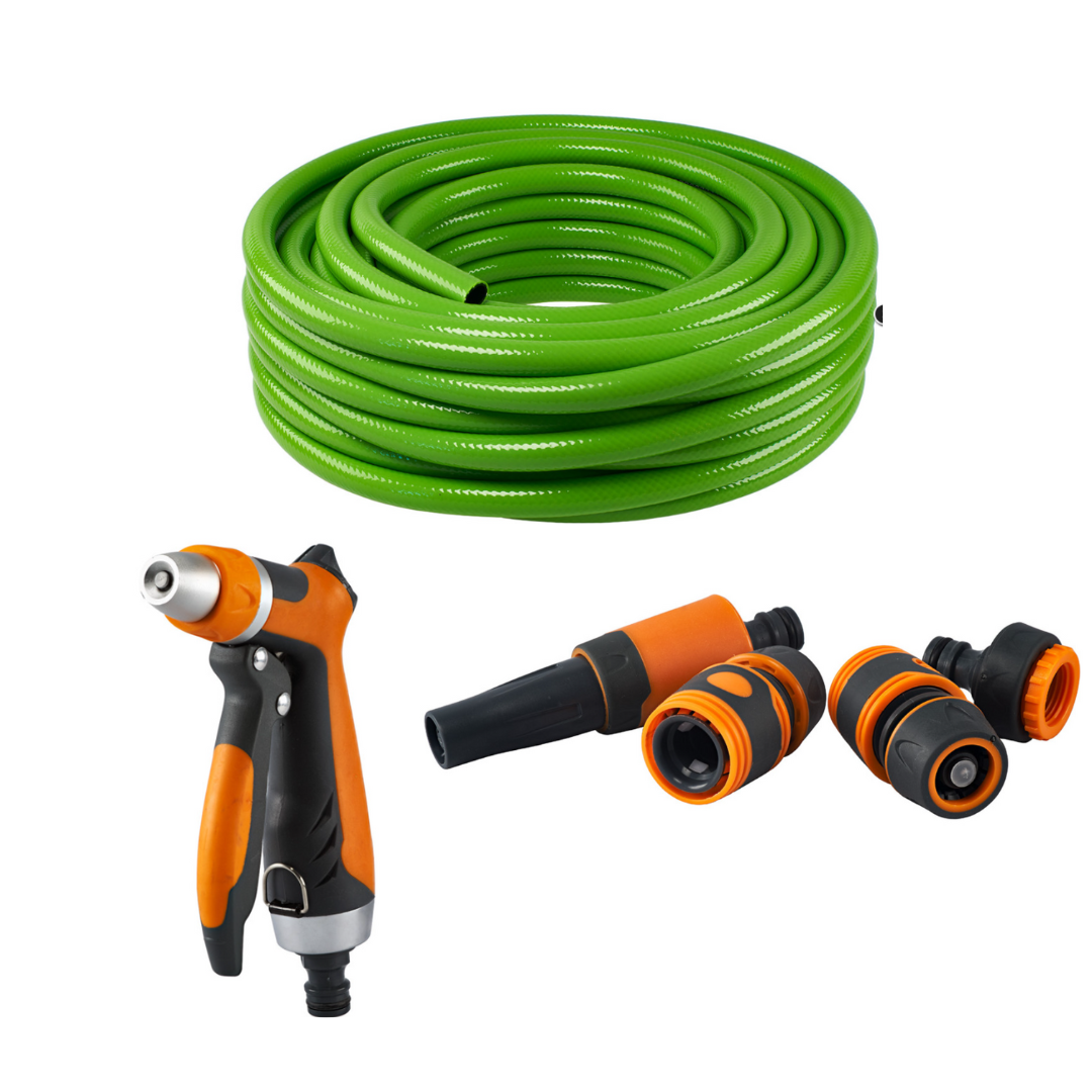 Поливальний шланг 30м, 3/4 у комплекті з пістолетом для поливання
