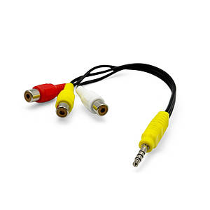 Адаптер 3RCA to mini-jack 3.5мм (4-pin) 15cм