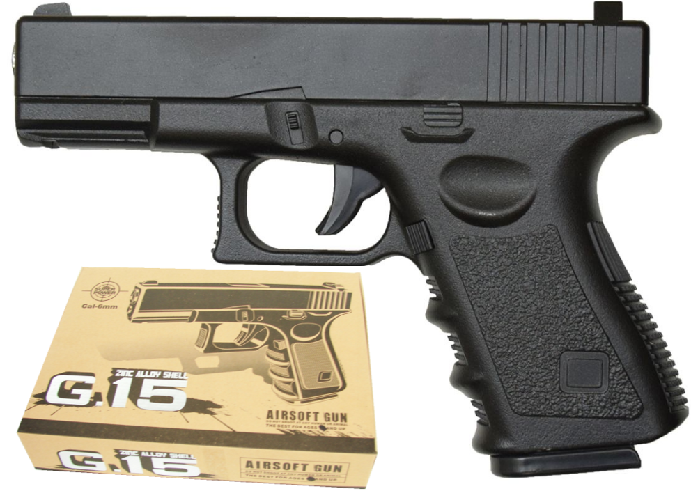 Дитячий іграшковий пістолет Galaxy G15 Glock 17 (метал, кульки, чорний)