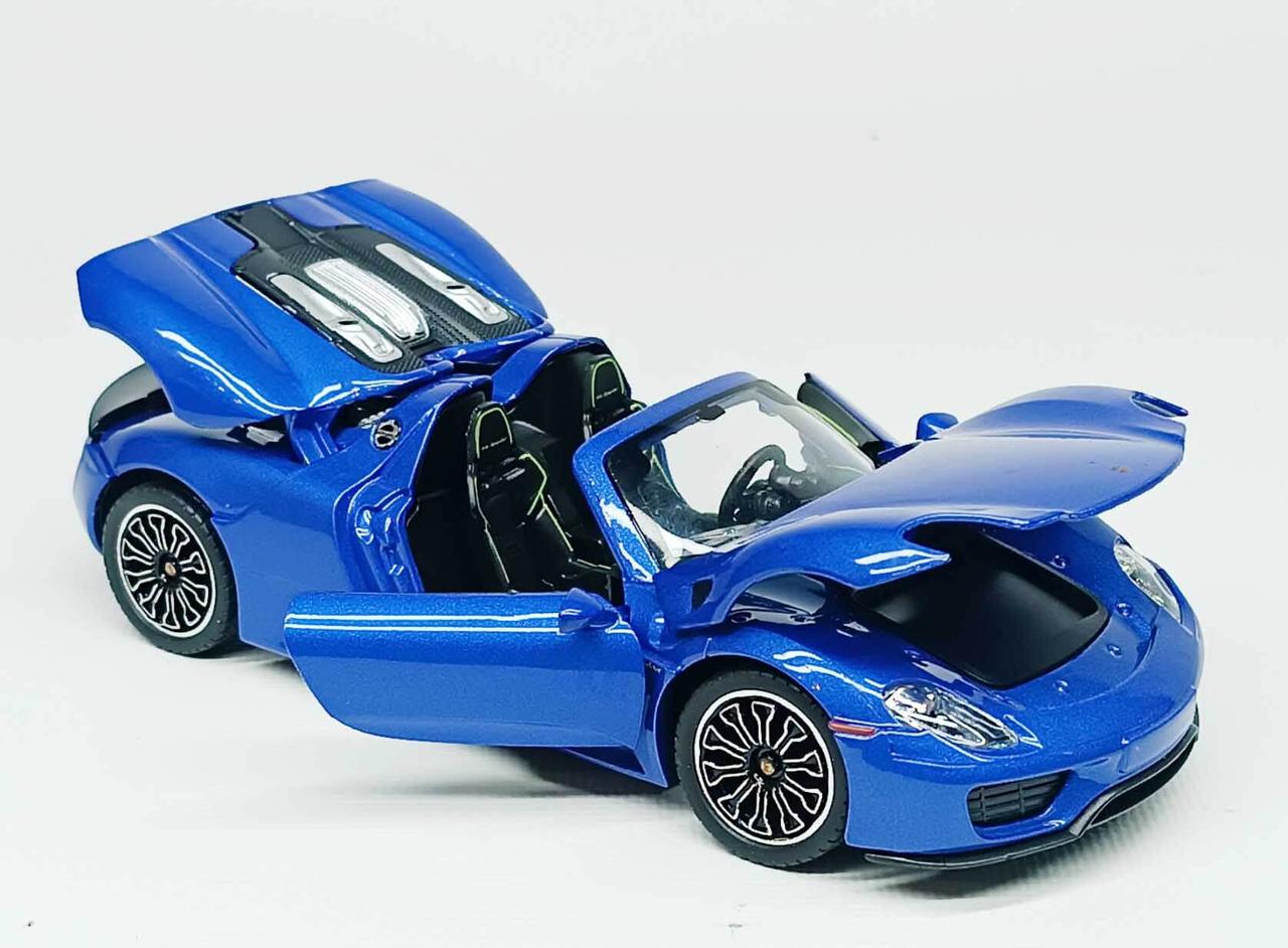 Машинка Автопром «Porsche 918 Spyder scale» масштаб 1:24, (18 см), синій 68243A