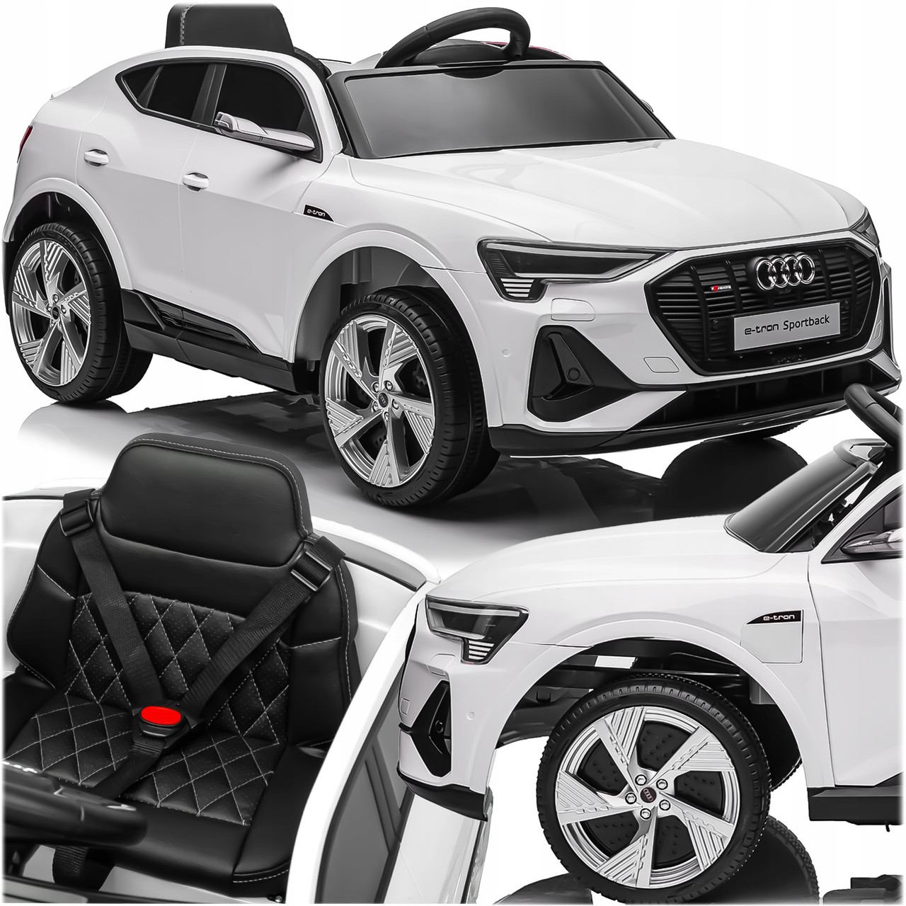 Дитячий електромобіль Audi E-tron Sportback White - Повний привід Білий (Двигуни 4 x 35 Вт)