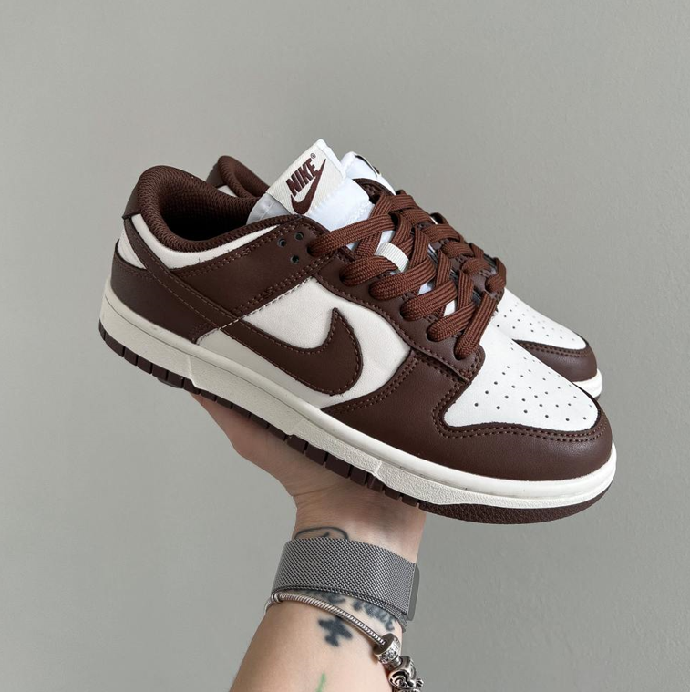 Жіночі кросівки Nike SB Dunk Low White Cacao Wow Brown коричневі Найк сб данк лов шкіряні кеди