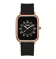 Жіночий наручний годинник Poshi з силіконовим ремінцем (black), 1Bar