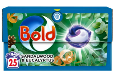 Капсули для прання Bold універсальні 3в1 Евкаліпт і Сандалове дерево 25шт, фото 1
