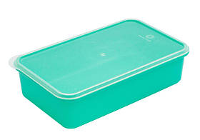 Ємність харчова прямокутна 700 мл з кришкою м'ята 18х11х5 см (ПолімерАгро)