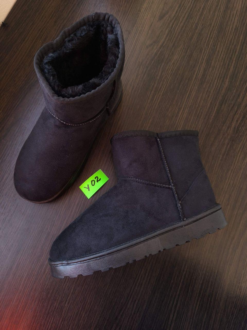 СКИДКА 39 р Угги замшевые короткие эко замша женские черные UGG унисекс