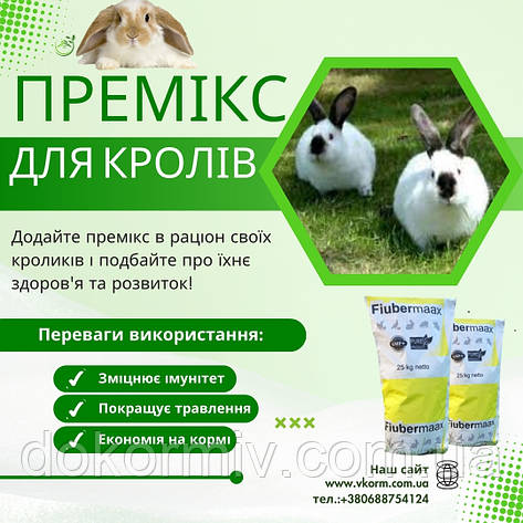Премікс 1% для кроликів | Швидкий ріст та здоров’я | 25 кг, фото 1