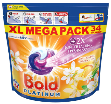 Капсули для прання Bold Platinum універсальні 4в1 Citrus&White verbena scent 34 шт.