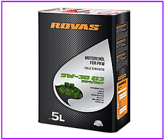 Синтетична моторна олива Rovas 5W-30 C3 5л для автомобілів