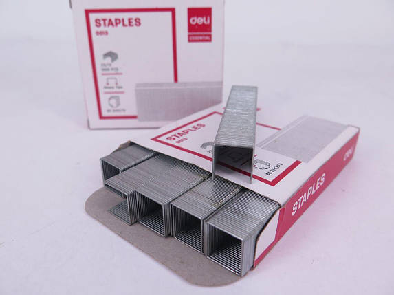 Скоби для степлера Deli 0013Е №23/13 1000шт/уп, фото 1