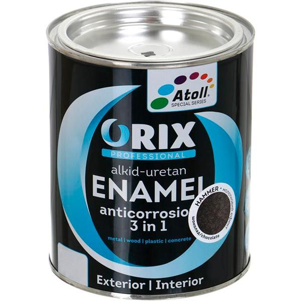 Емаль антикорозійна Atoll Orix Hammer 3 в 1 антрацит 2л