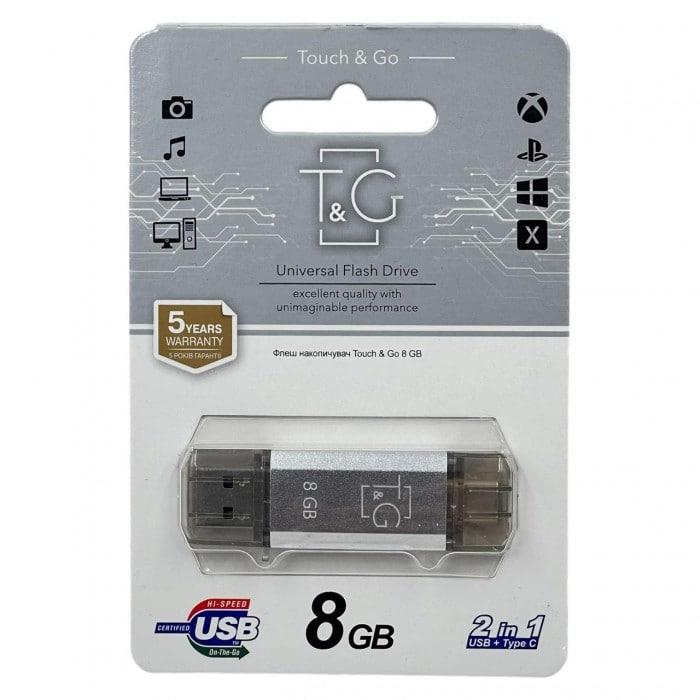Флеш-накопитель Usb 8Gb T&G 009 Star series (Type C 2.0) Silver